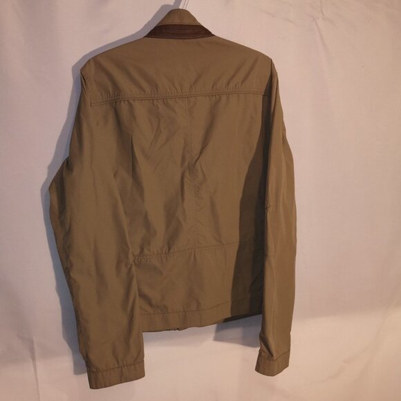 Le Chateau Men's Size Medium Tan w/ Dark Brown Casual Full Zip Jacket - Picture 2 of 7